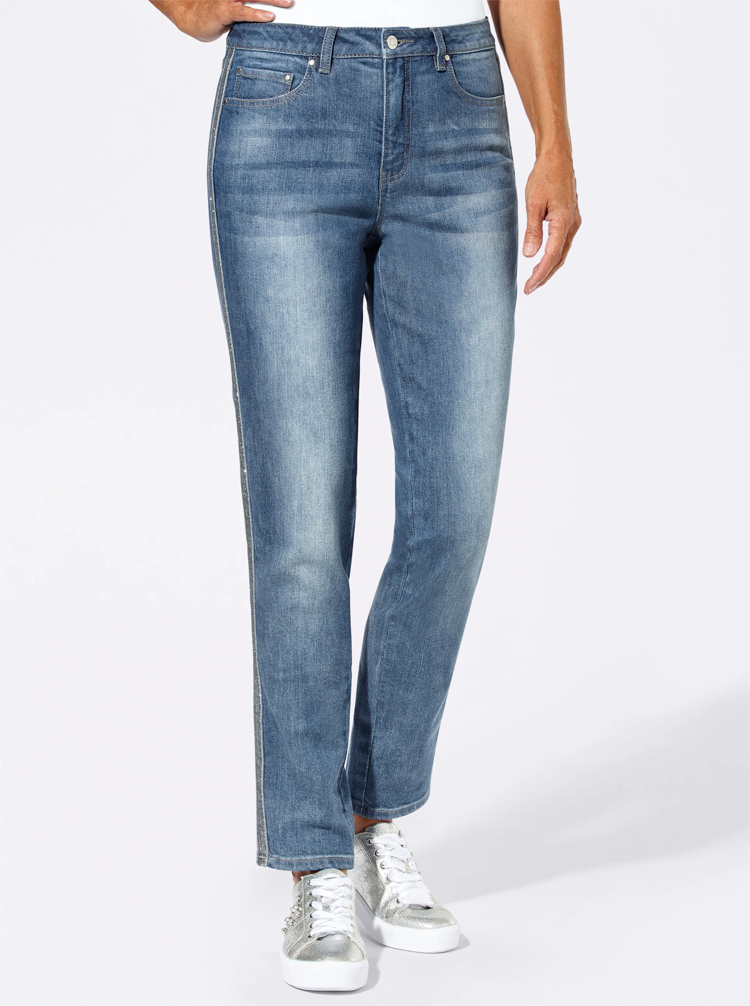 5-Pocket-Jeans in blue-stone-washed