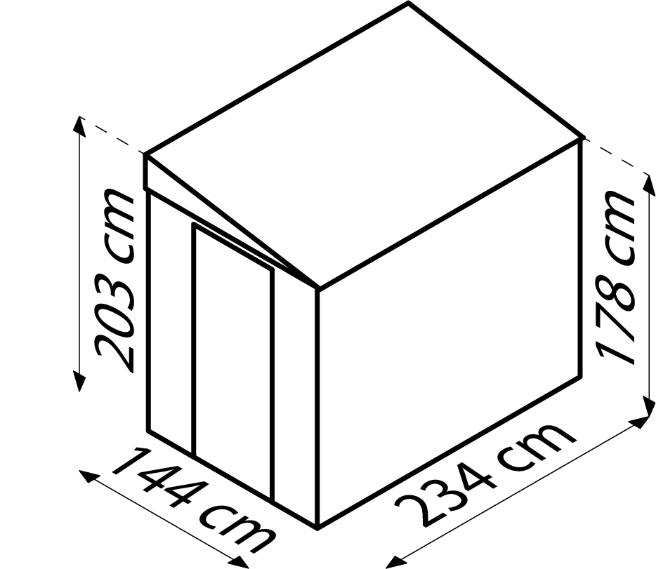 Premium-Anlehnhaus „LeanTo“ 58 - versch. Farben