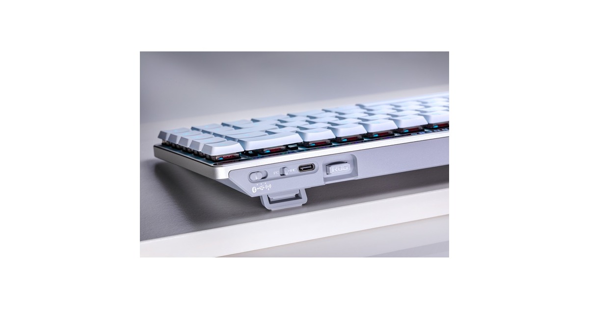 ASUSROG Falchion RX Low Profile, gaming toetsenbord  (Wit, US lay-out, ROG RX Red, RGB leds, 65%, Bluetooth / 2.4GHz / USB)