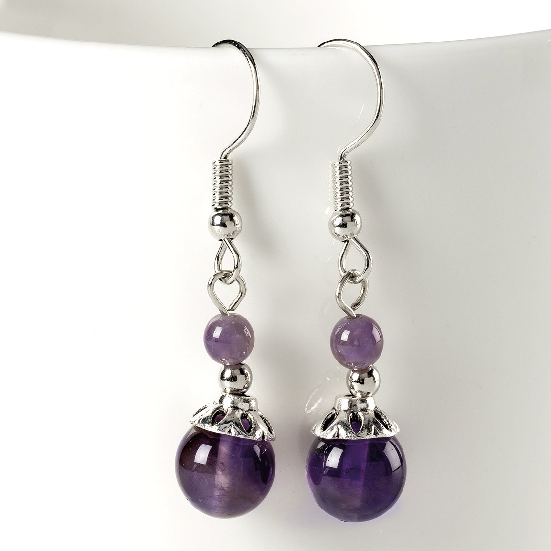 3 paires de boucles d'oreilles pierres
