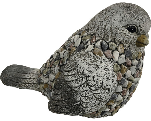 Tuinfiguur, decoratief figuur, Lafiora vogels, glasvezel, 27,5 x 19,5 x 23 cm, grijs