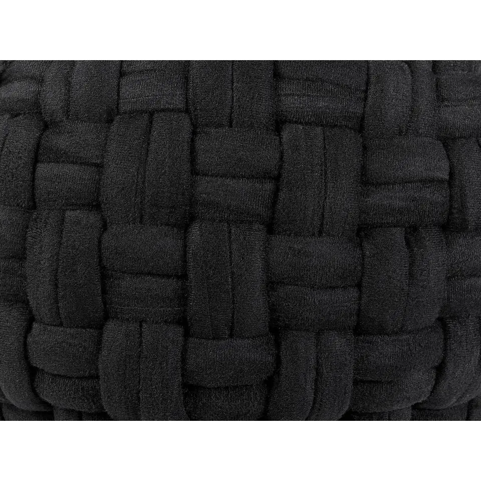 HOPA - Poef - Zwart - 45 cm - Fluweel