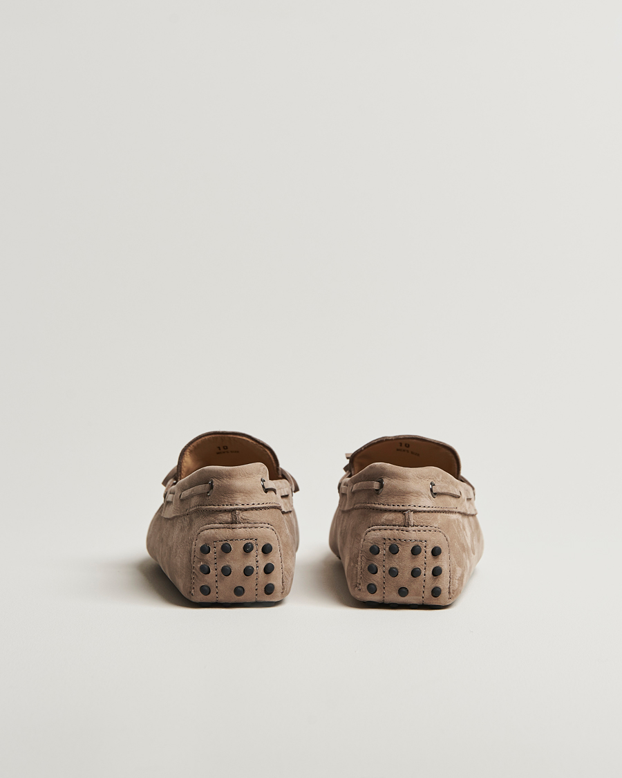 Tod's Lacetto Gommino Carshoe Taupe Nubuck