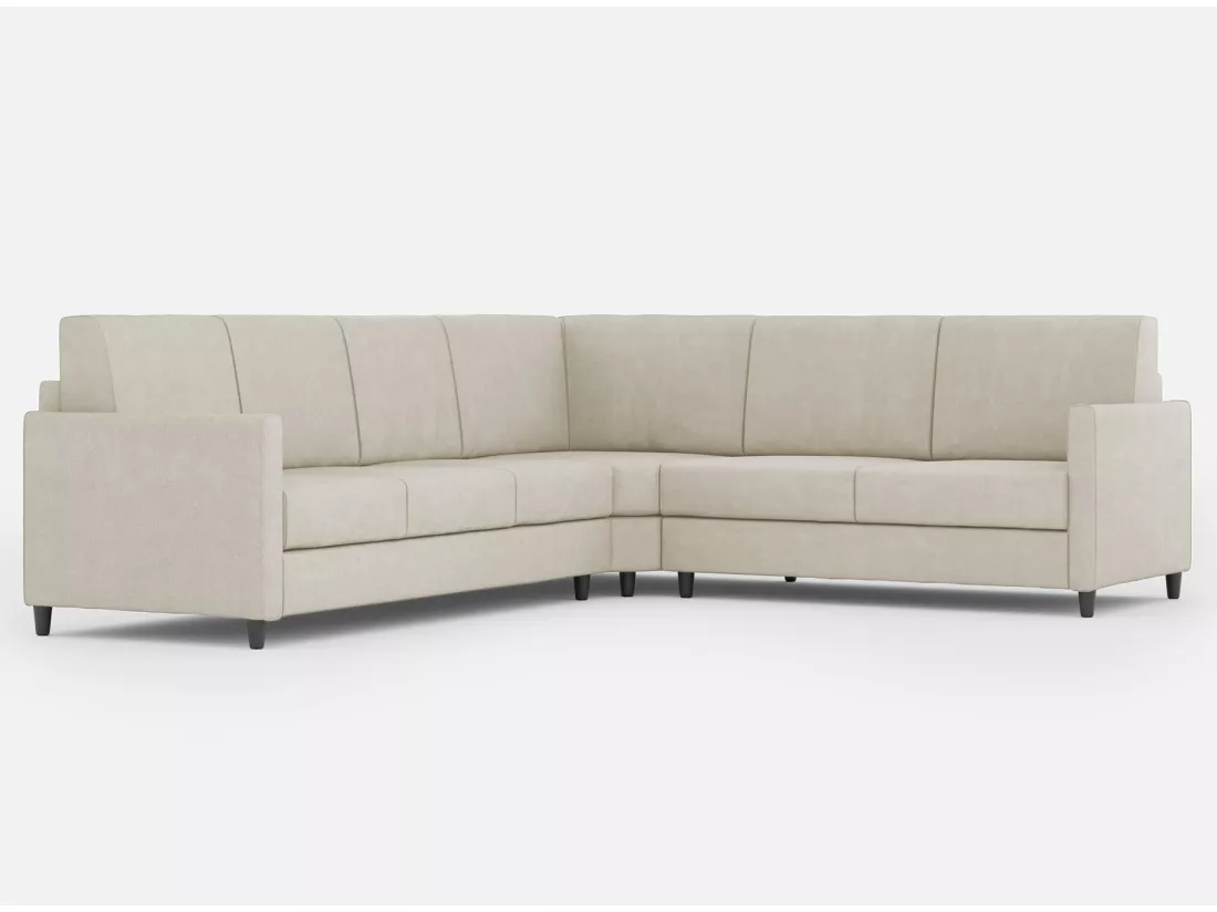 Canapé d'angle moderne italien tissu blanc cassé Korane - 5 tailles-Taille 281x241 cm