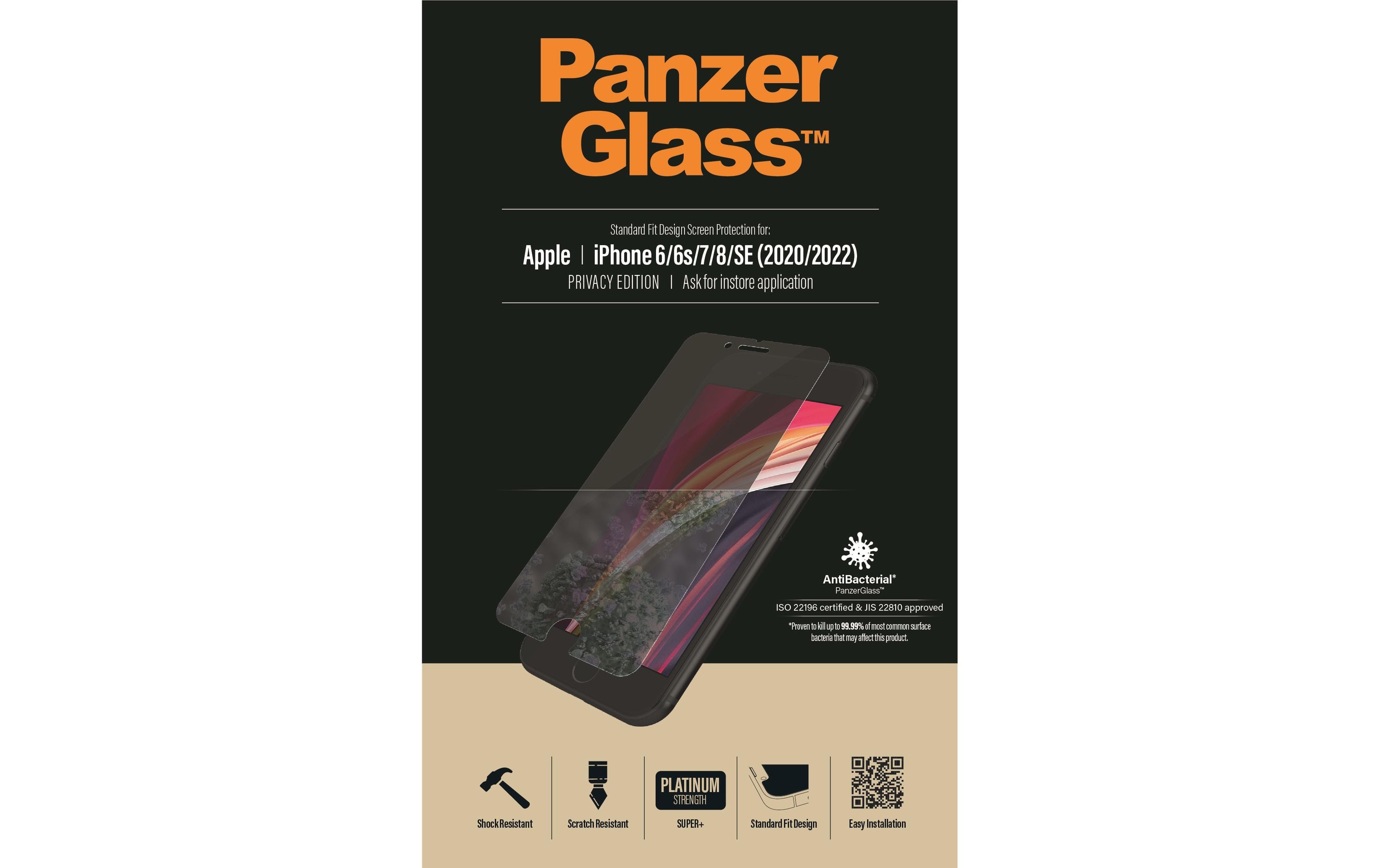 Displayschutz Privacy iPhone 6/6S/7/8/SE 2020/2022Display-Schutzfolie für das Apple iPhone 6/iPhone 6s/iPhone 7/iPhone 8/iPhone SE (2. Gen. / 2020)/iPhone SE (3. Gen. / 2022)