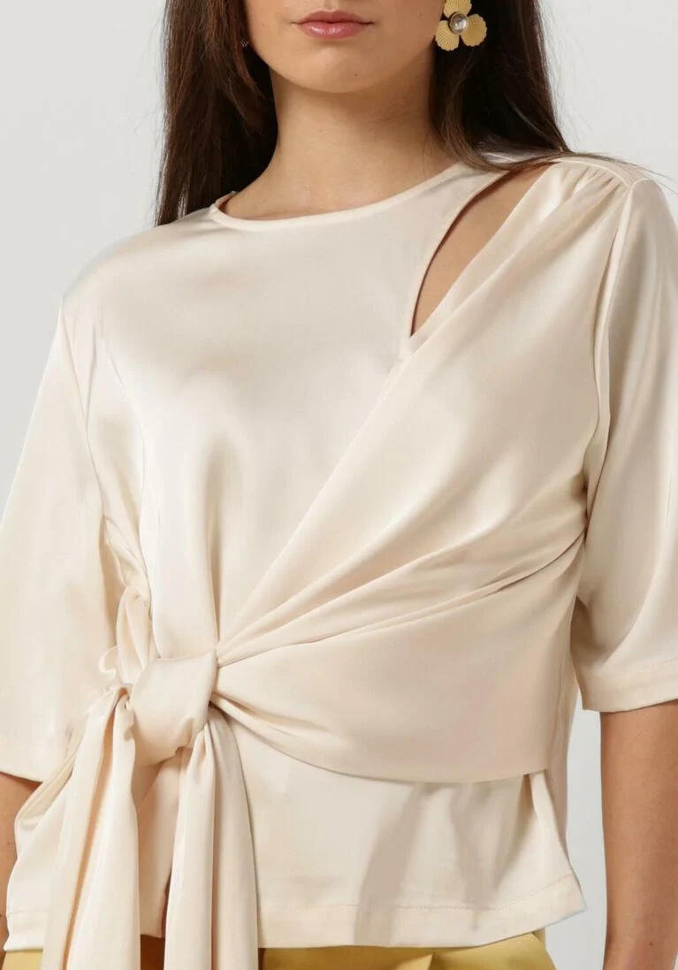 GESTUZ ecru gestuz top harper knot blouse