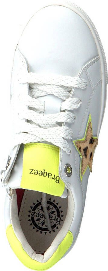 Braqeez Leigh Louwies Meisjes Veterschoenen Wit Leer Ritssluiting