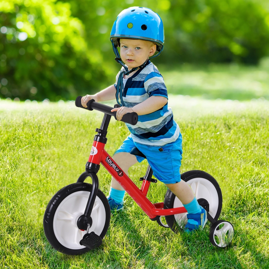 HOMCOM 2-in-1 Kinderfahrrad rot