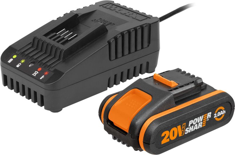 Worx WA3601 - Batterij & lader - Lithium-Ion (Li-Ion) - 2 Ah - 20 V - WORX - 1 stuks
