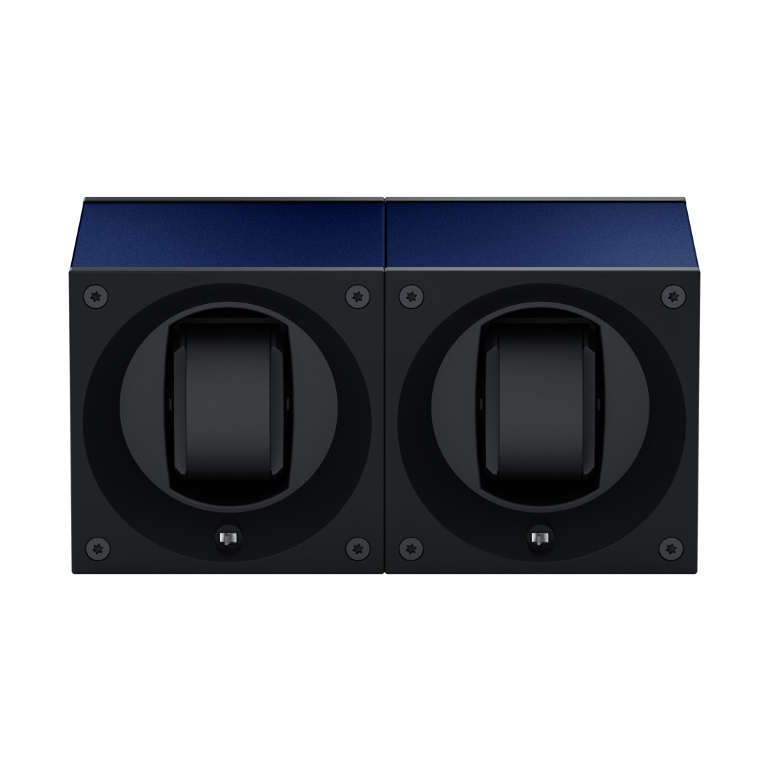 SwissKubik Masterbox Aluminium Marineblau - 2 Uhren