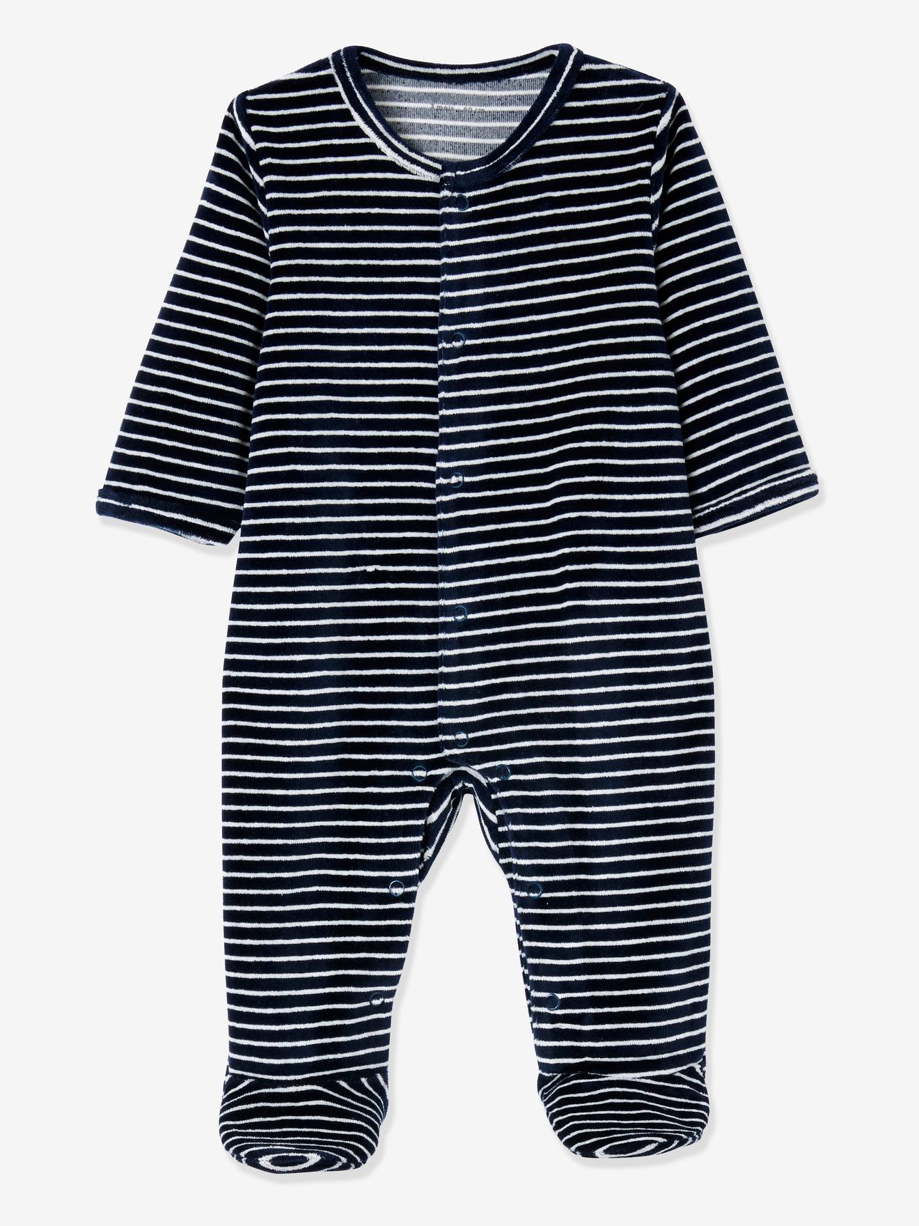 Conjunto para recém-nascido de 5 peças com bolsa e gatinho listrado em dois tons de azul escuro/multicolorido