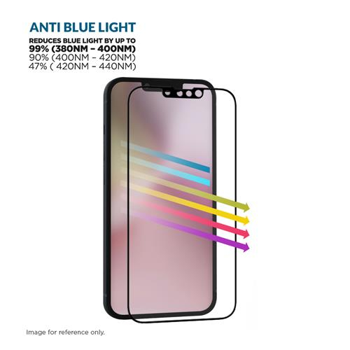 iPhone 16e / 14 / 13 Mountainglass Blue Edge Anti-Blue Light Panzer Glas Displayschutz Case Friendly (EGMSP00316)