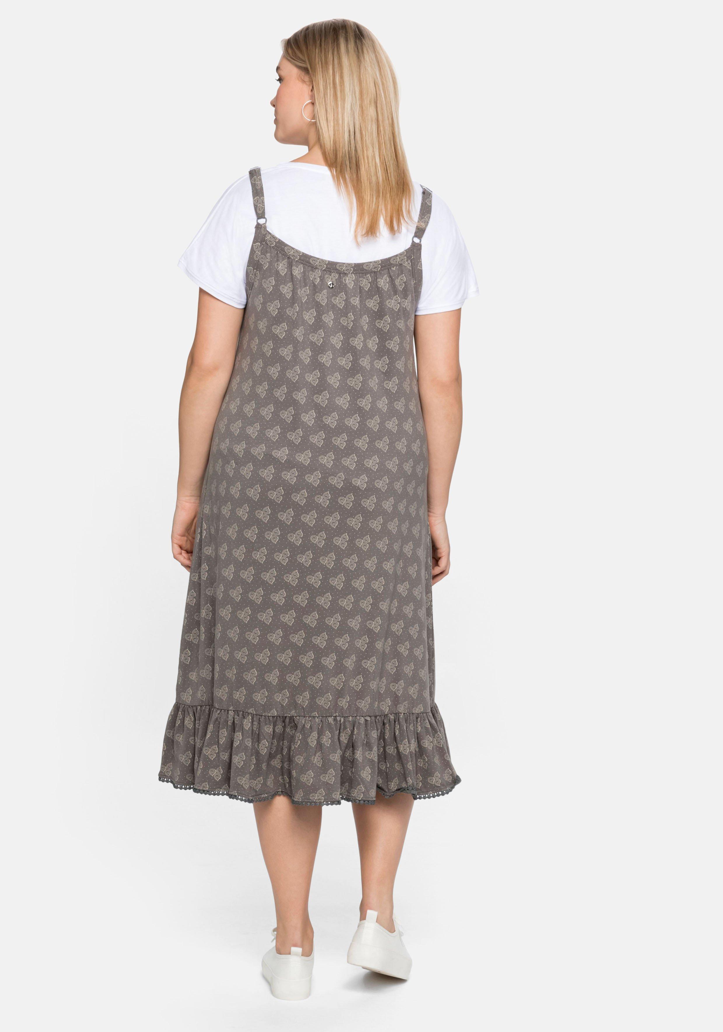 Trägerkleid mit Shirt, in A-Linie und mit Alloverdruck