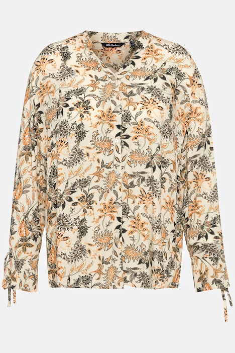 Bluse, Paisley, A-Linie, Stehkragen, Langarm