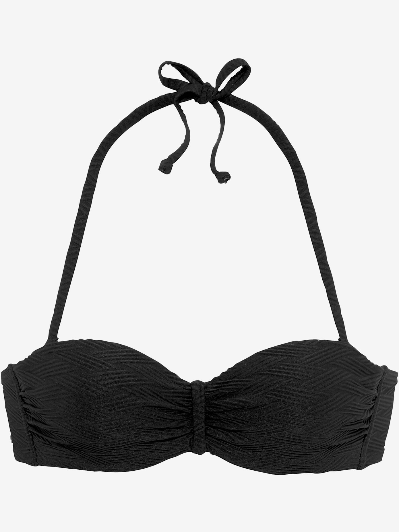 Haut de bikini bandeau à armatures matière structurée aux couleurs tendances