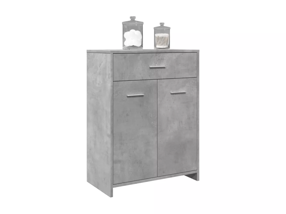 Armoire de salle de bain Gris béton 60x33x80 cm Aggloméré