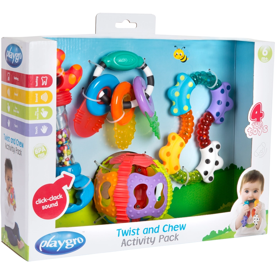 playgro Activity Rassel- und Beißring-Geschenkset