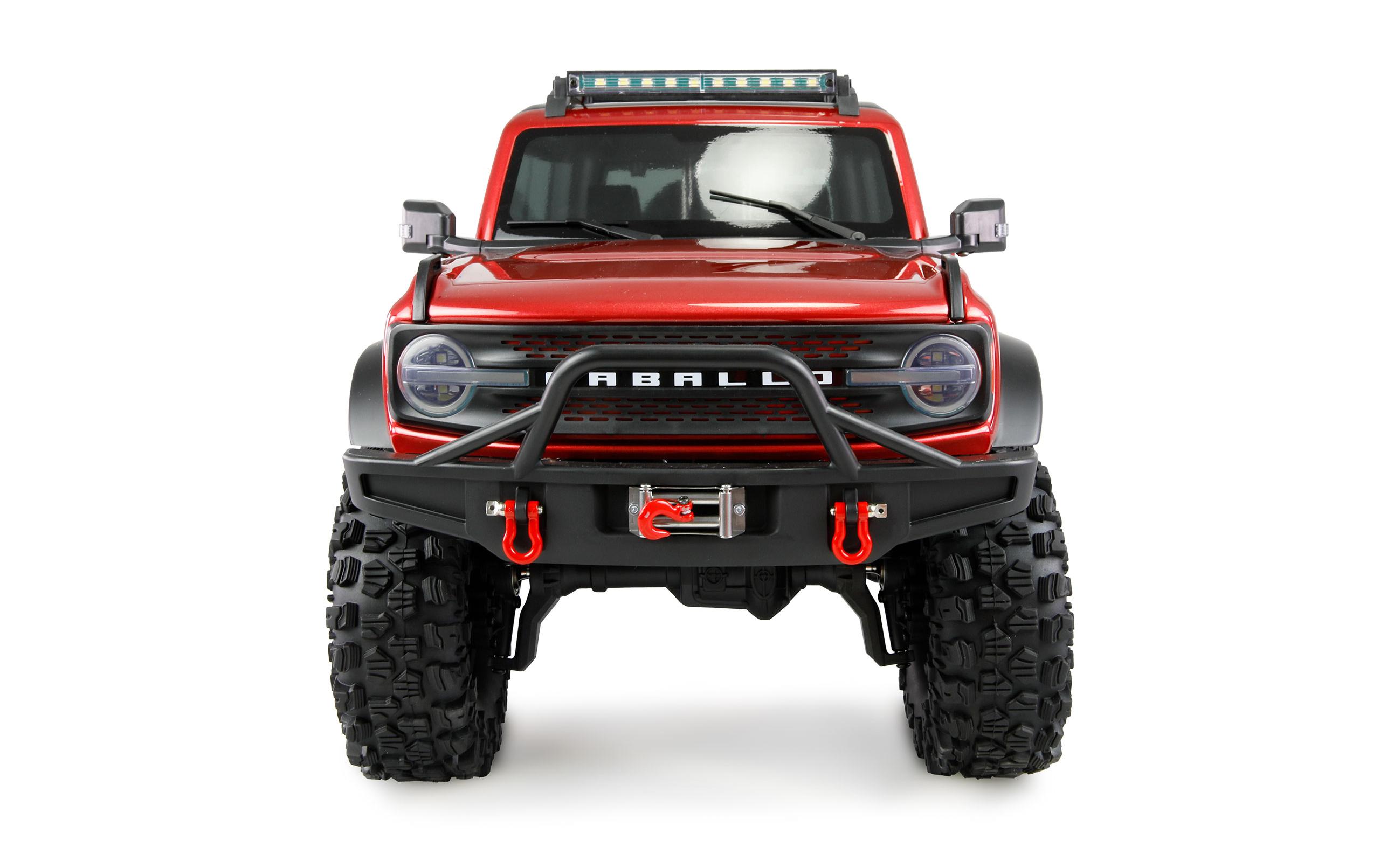 Scale Crawler AMXRock CT10 Caballo 4WD Rot, ARTR, 1:10<br>Rock Crawler mit Portalachsen, 2-Gang Getriebe, Differentialsperren und Seilwinde