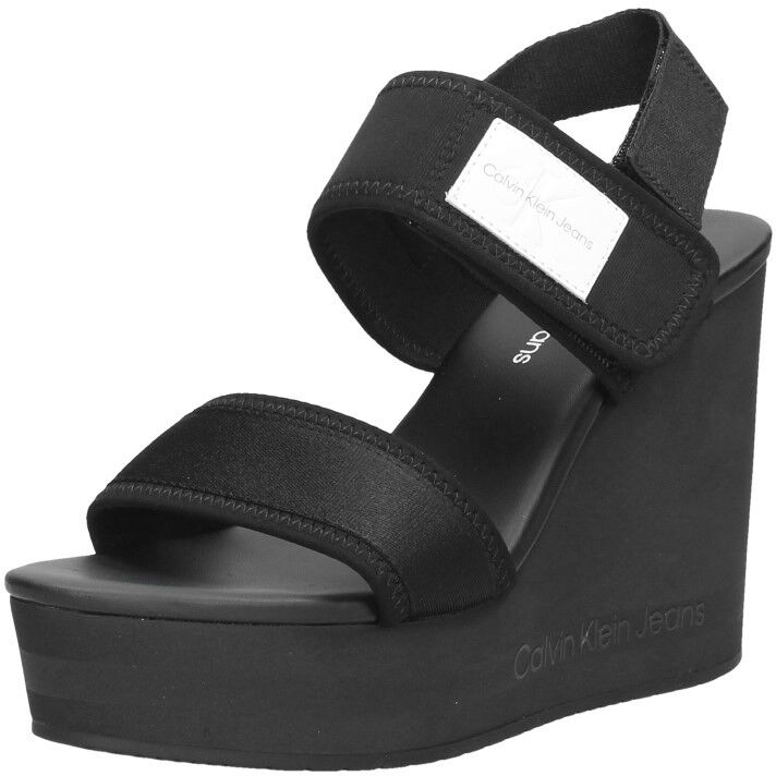 Calvin Klein Wedge Sandal Badge zwart