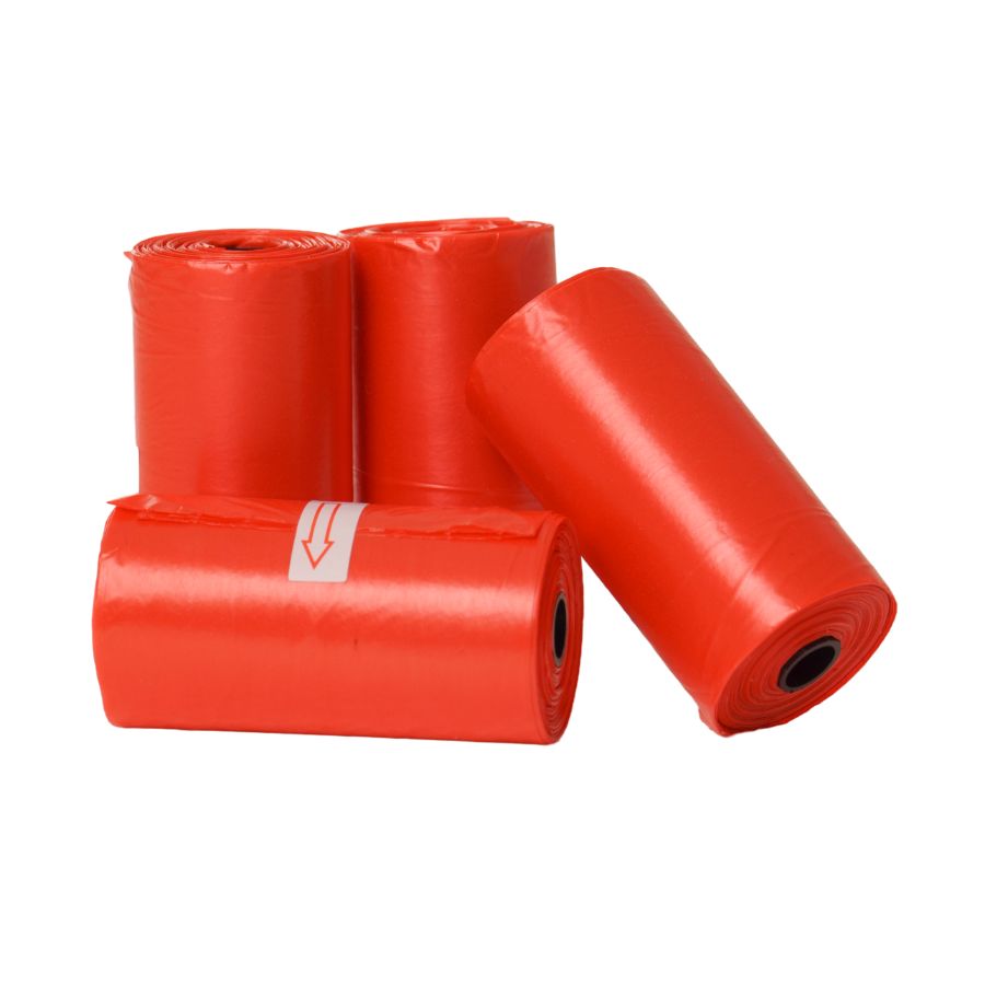 WUAPU 4 ROLOS DE SACOS HIGIÊNICOS VERMELHOS