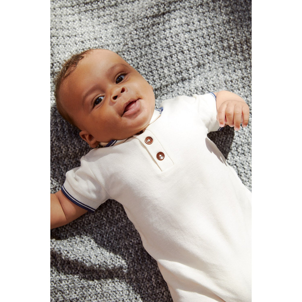 Køb COPENHAGEN COLORS Cream Comb. Pique Polo Romper