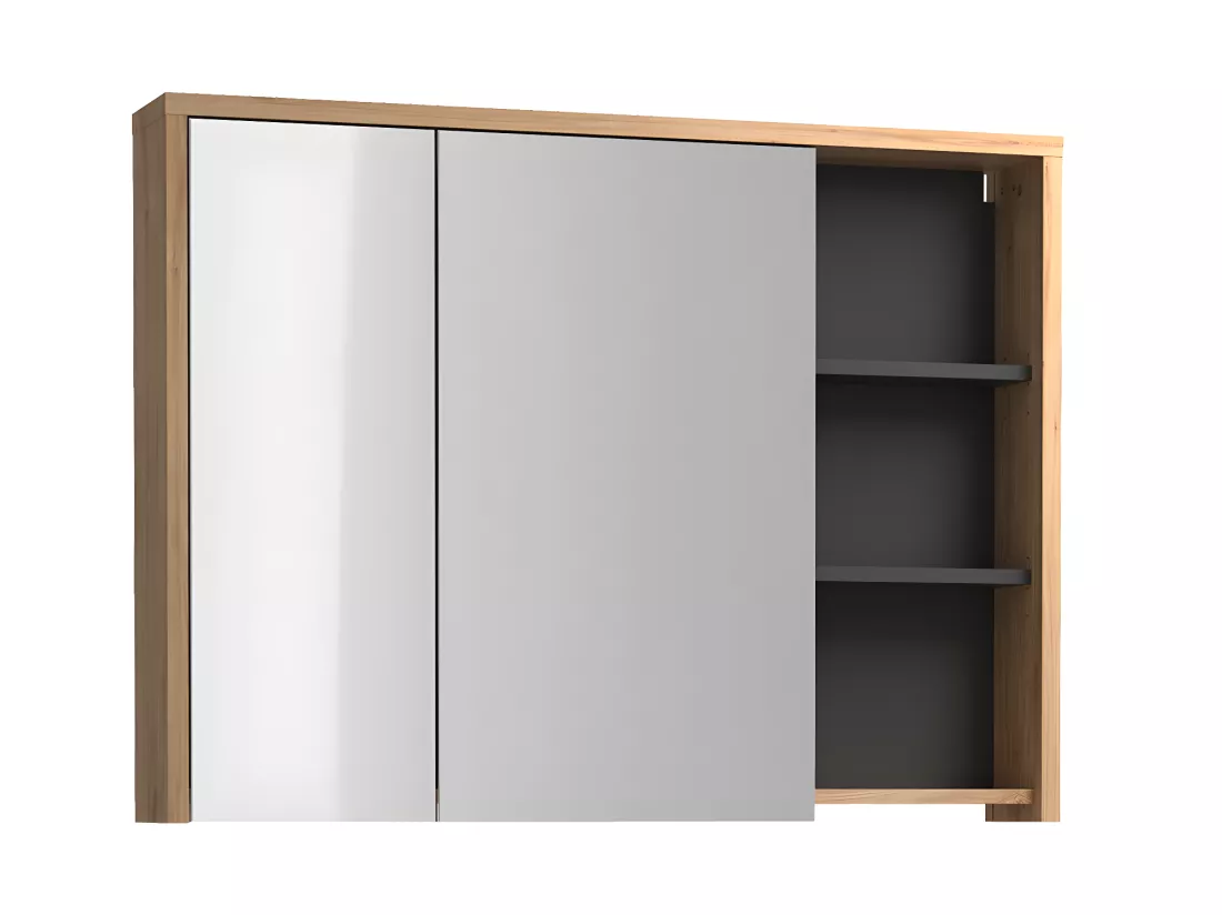 Armoire murale de salle de bain coloris naturel - 100 cm - PURNAL