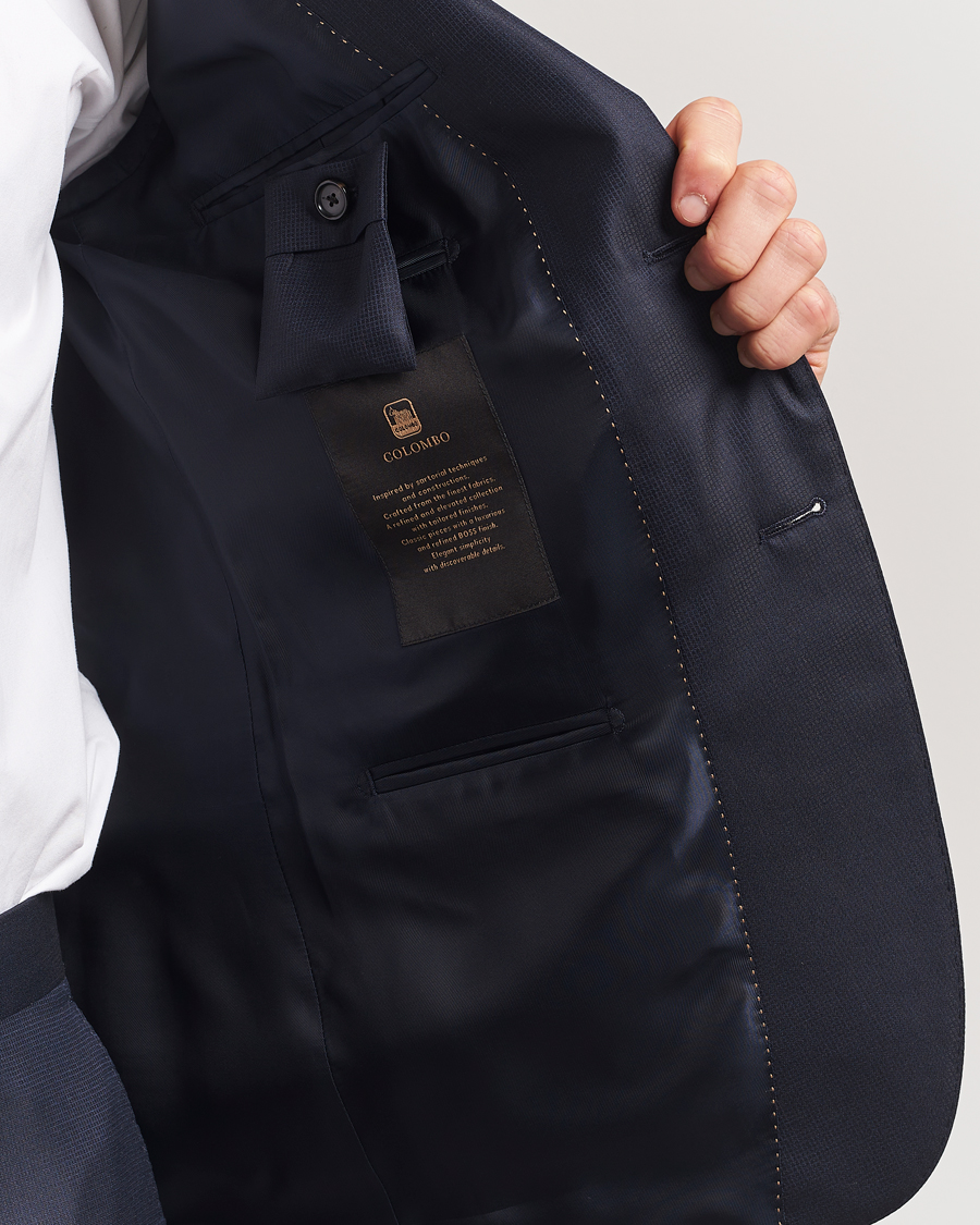 BOSS CAMEL Harvers Cotton/Silk Suit Dark Blue