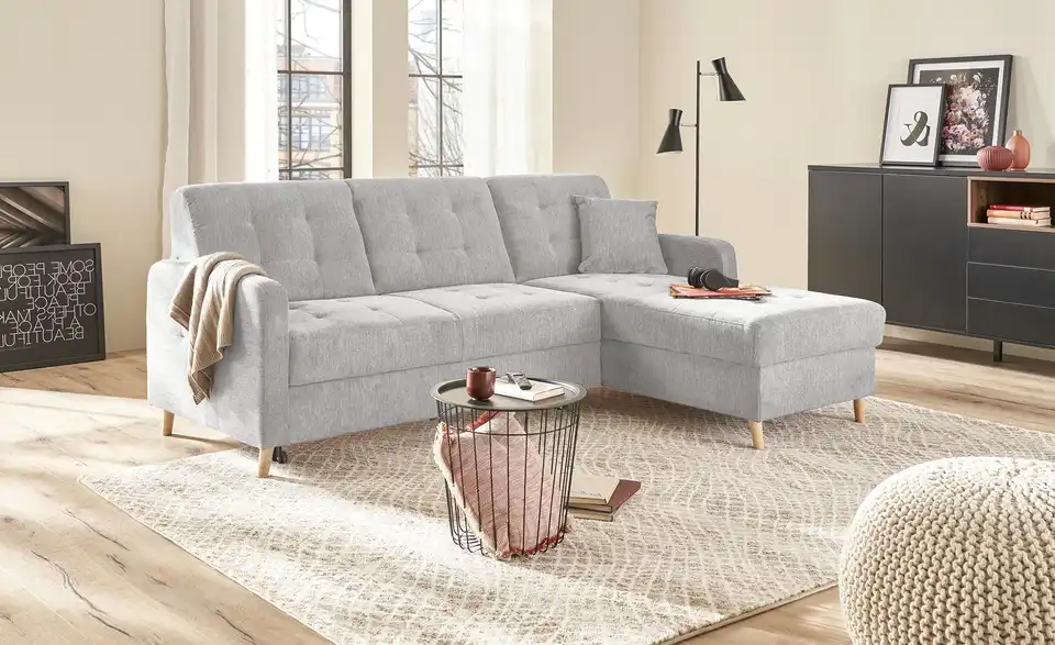 Ecksofa Venus Grau, Steingrau rechts