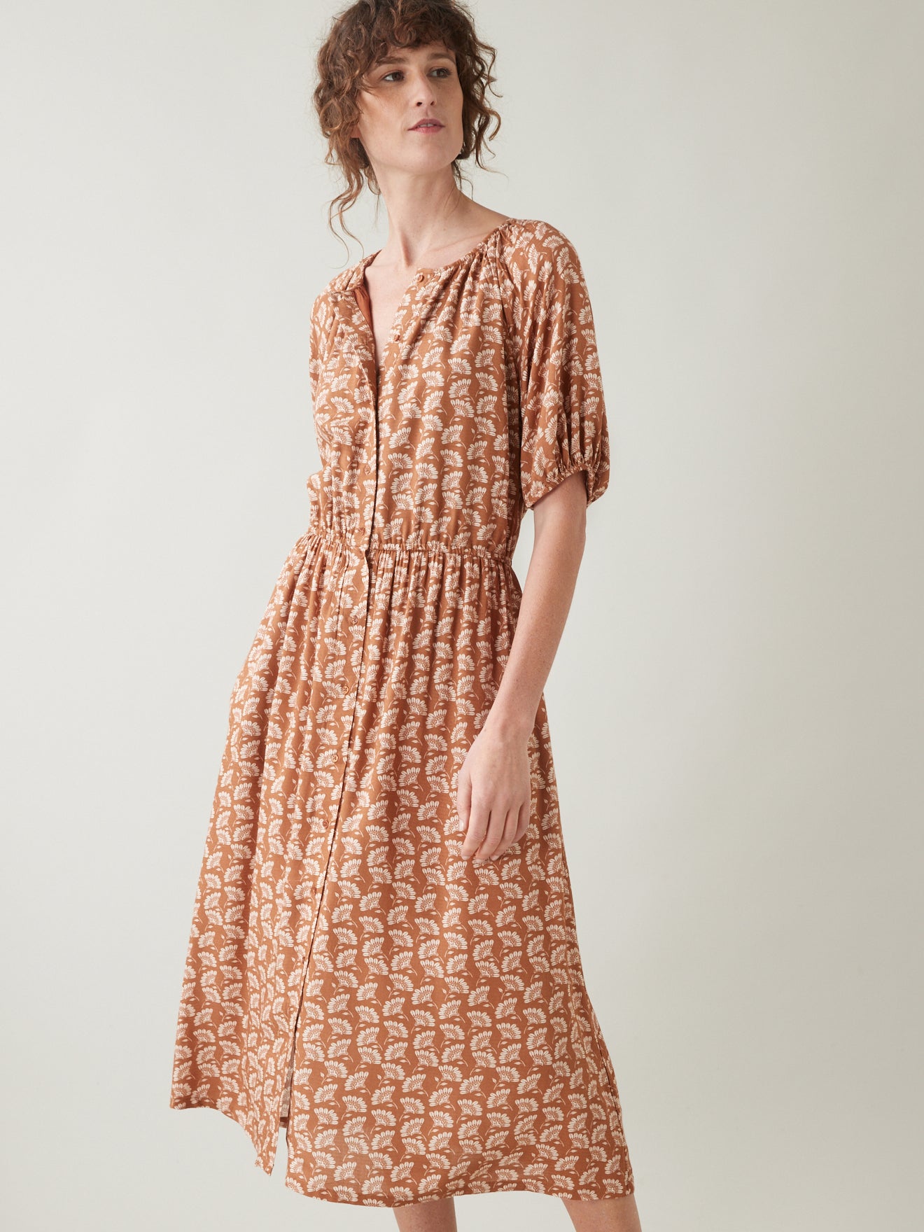 Robe mi-longue femme imprimé Helena