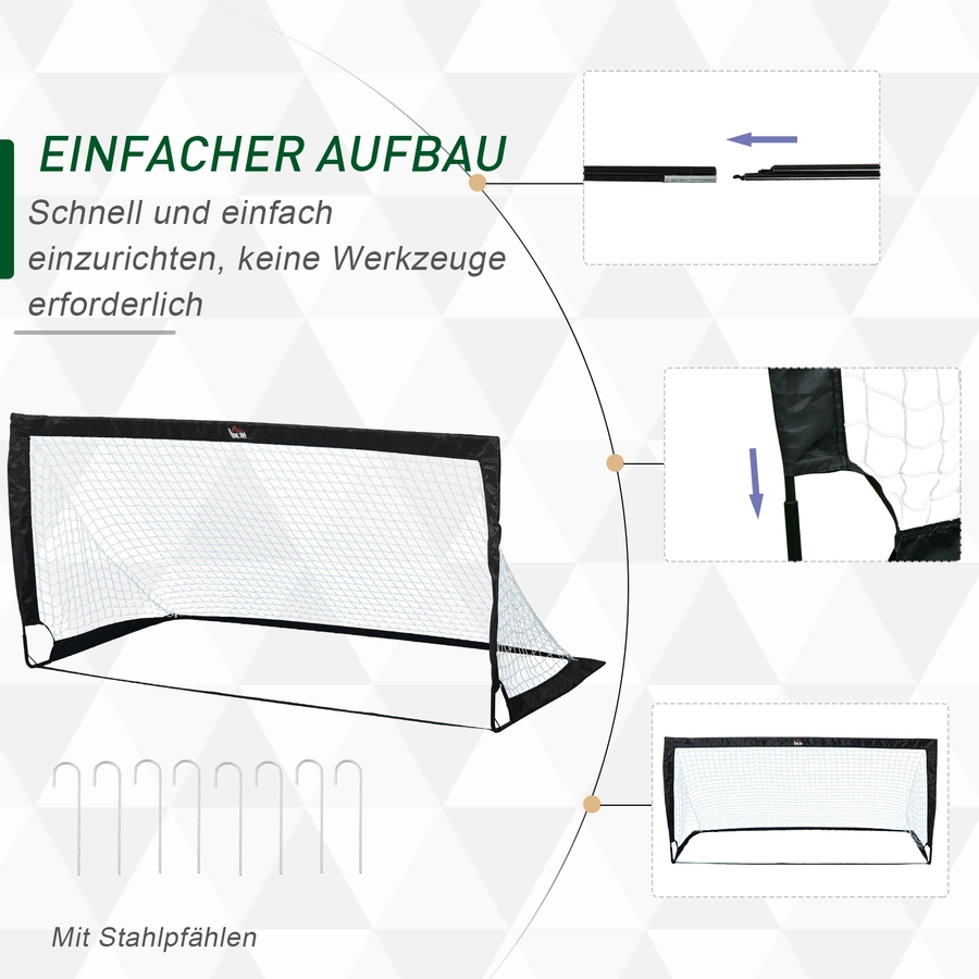HOMCOM Fußballtor im 2er Set schwarz, weiß