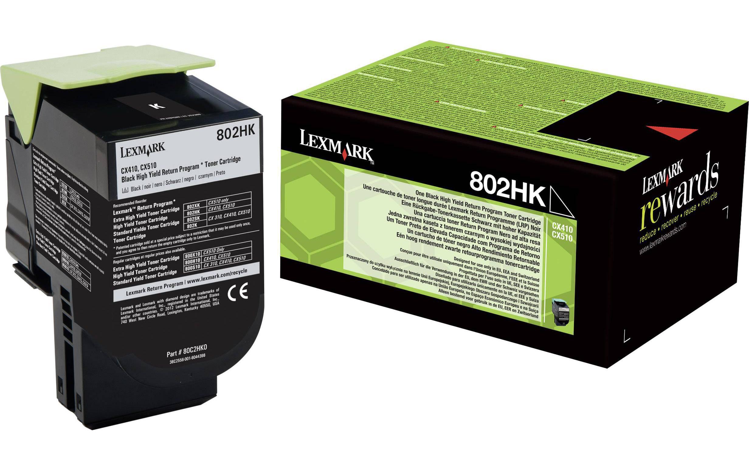 Toner 80C2HK0 Black<br>Toner, cyan