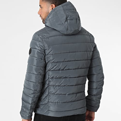 Doudoune Chauffante Capuche Gris Anthracite