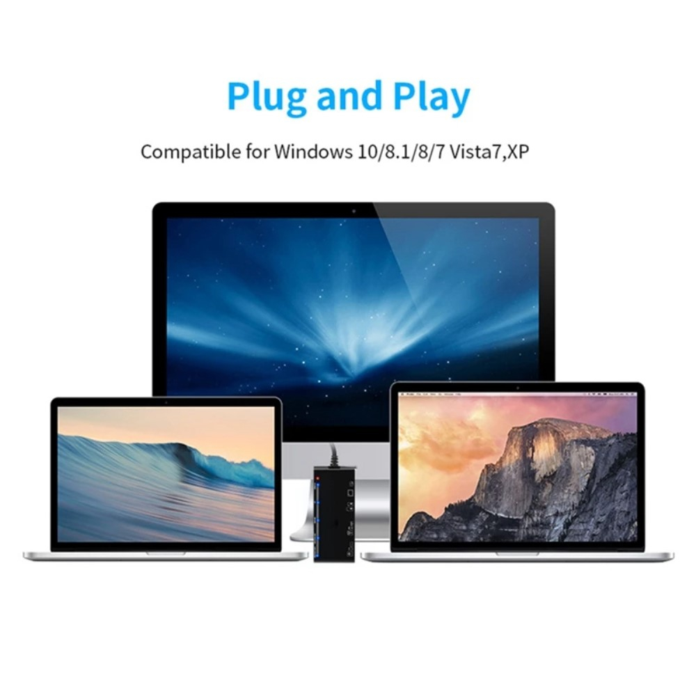 7in1 USB 3.0 Kartenlesegerät Card Reader 2x SD / 2x microSD / M2 / CF / XD - Schwarz