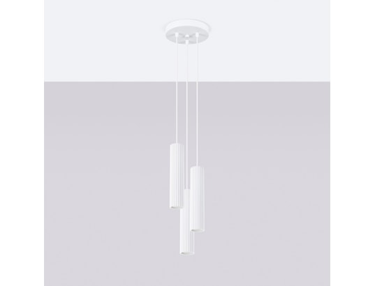 SOLLUX LIGHTING - Suspension Lampe suspendue karbon 3p blanc