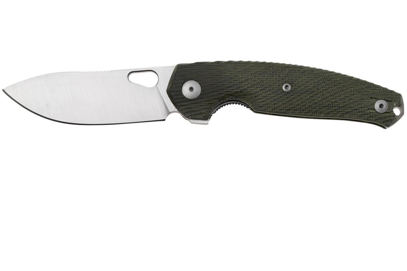 GiantMouse ACE Jagt, CPM Magnacut, Green Canvas Micarta, zakmes