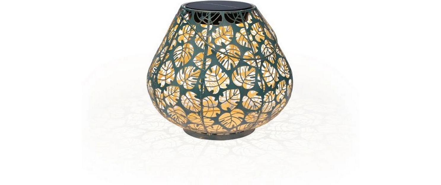 Laterne Solar Antic Monstera, 24 cm, DunkelgrünSolarleuchte zum Aufstellen oder Aufhängen