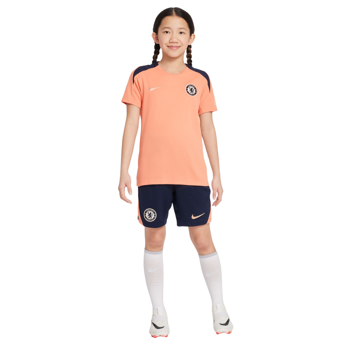 Nike Chelsea Strike Trainingsset 2024-2025 Kids Lichtroze Donkerblauw Goud