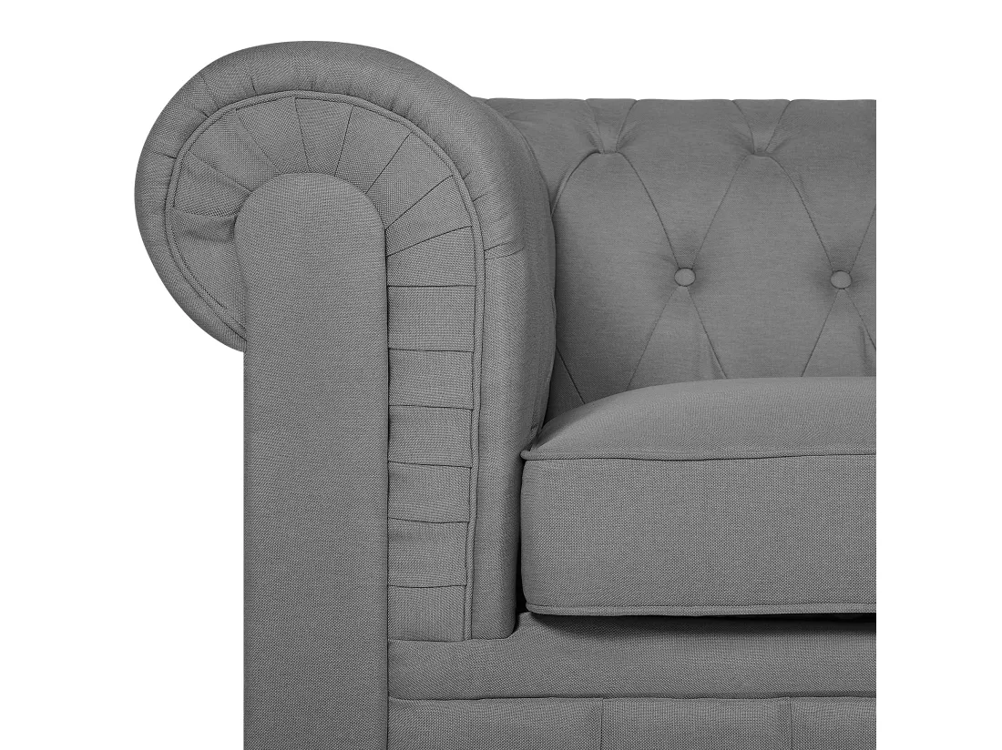Fauteuil CHESTERFIELD Tissu Gris clair