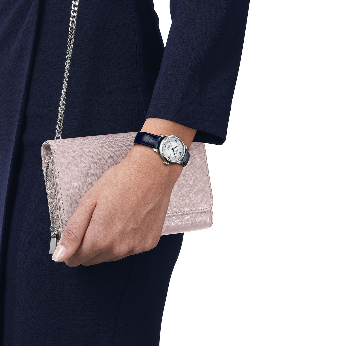 Montre TISSOT T-classic femme automatique, bracelet acier inoxydable gris