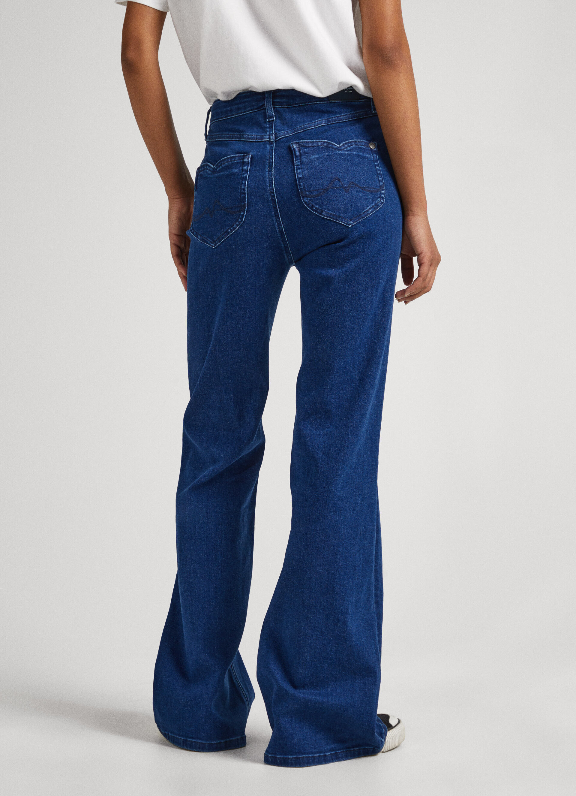Calça jeans Willa Fit Flare de cintura alta - jeans