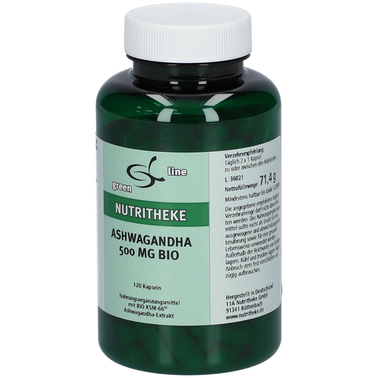 green line NUTRITHEKE ASHWAGANDHA 500 mg BIO