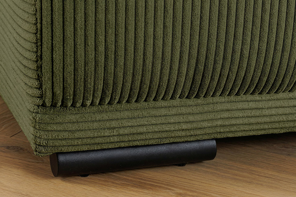 Moderner Hocker ELEGANCIA 110cm grün Cord mit Ziersteppung