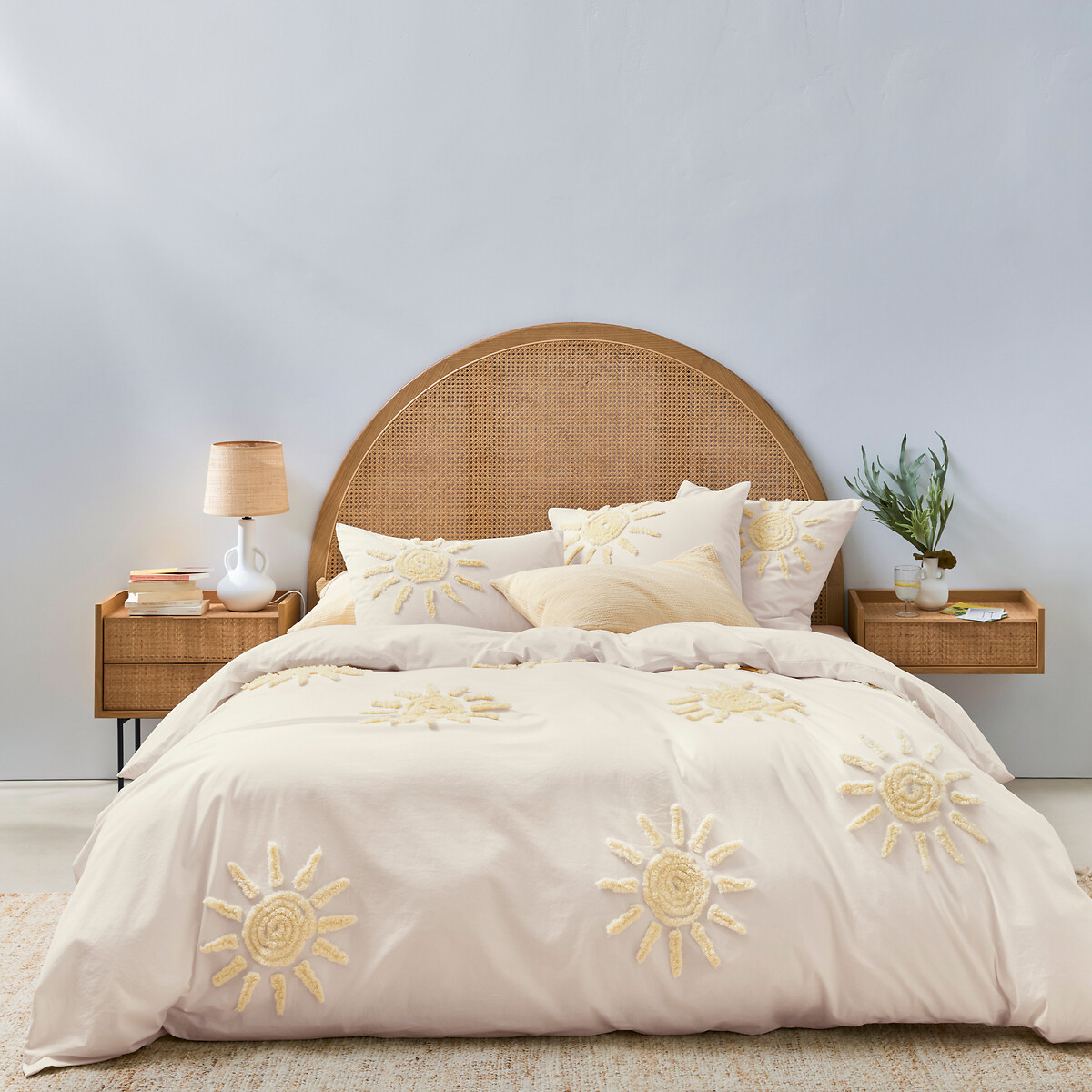 LA REDOUTE INTERIEURS<br>Mesinha de cabeceira de parede, 1 gaveta em rattan trançado, Louison