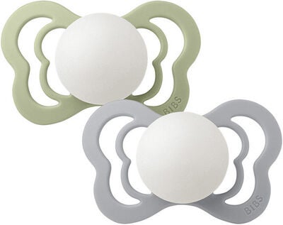 BIBS Couture Smokk 2-pack Lateks Str 2, Sage Glow/Cloud Glow