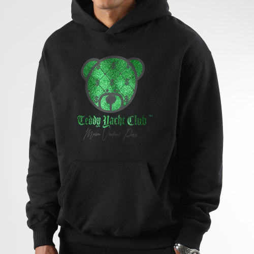 Sweat Capuche Premium Oversize Maison Couture Vendome Paris Front Noir Emerald