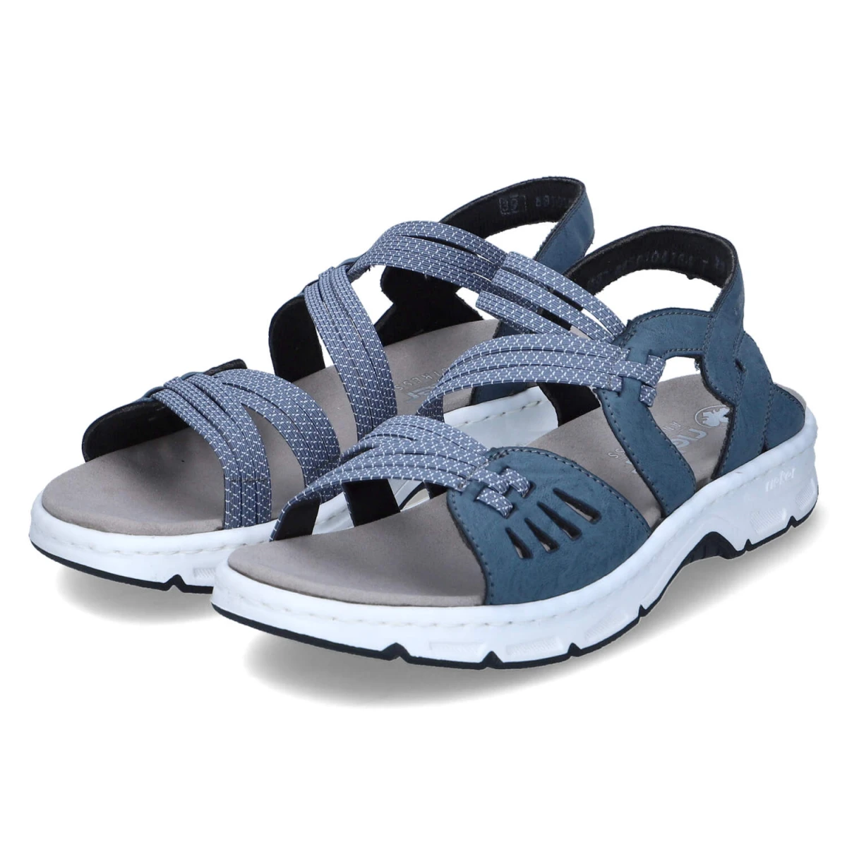RiekerSandalen - royal/jeans-weiss