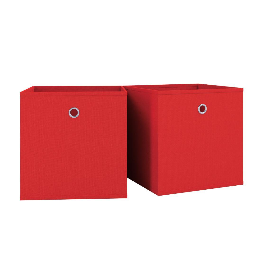 2er-Set Faltboxen BOXAS - rot - quadratisch