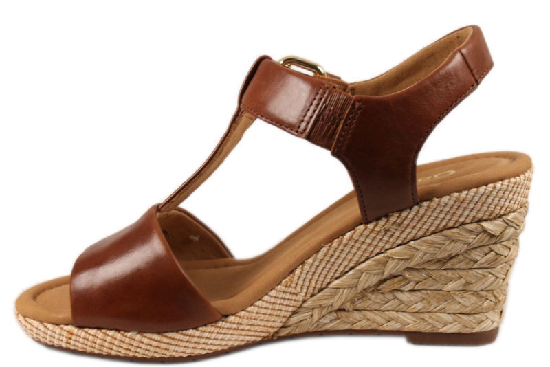 GABOR COGNAC FARVET SANDAL.