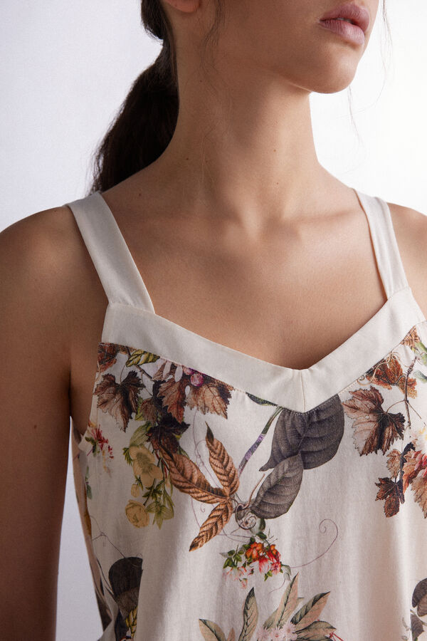 Blusa de algodão ultra-fresco Supima® com estampa botânica de outono