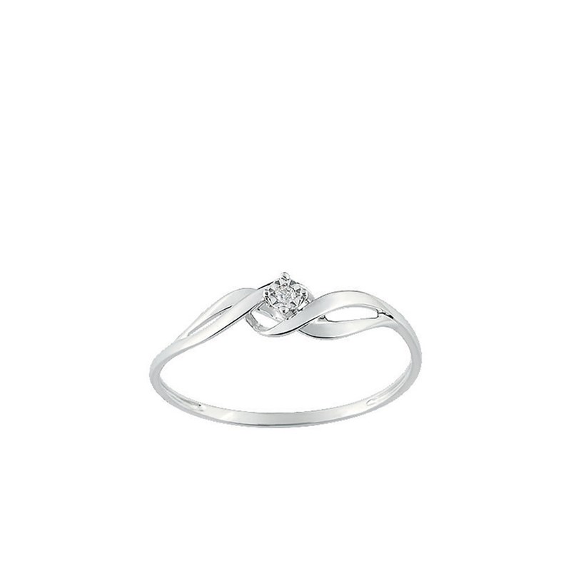 Bague Femme - Or 9 Carats - Diamant 0.01 Carats